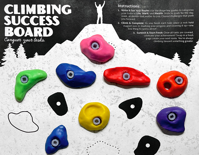 Climbing success board — paper-based tool