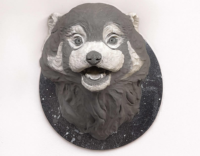Red panda sculpture